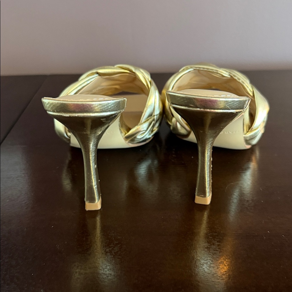Marc Fisher Gold Braided Mules NWOT - Picture 3 of 7